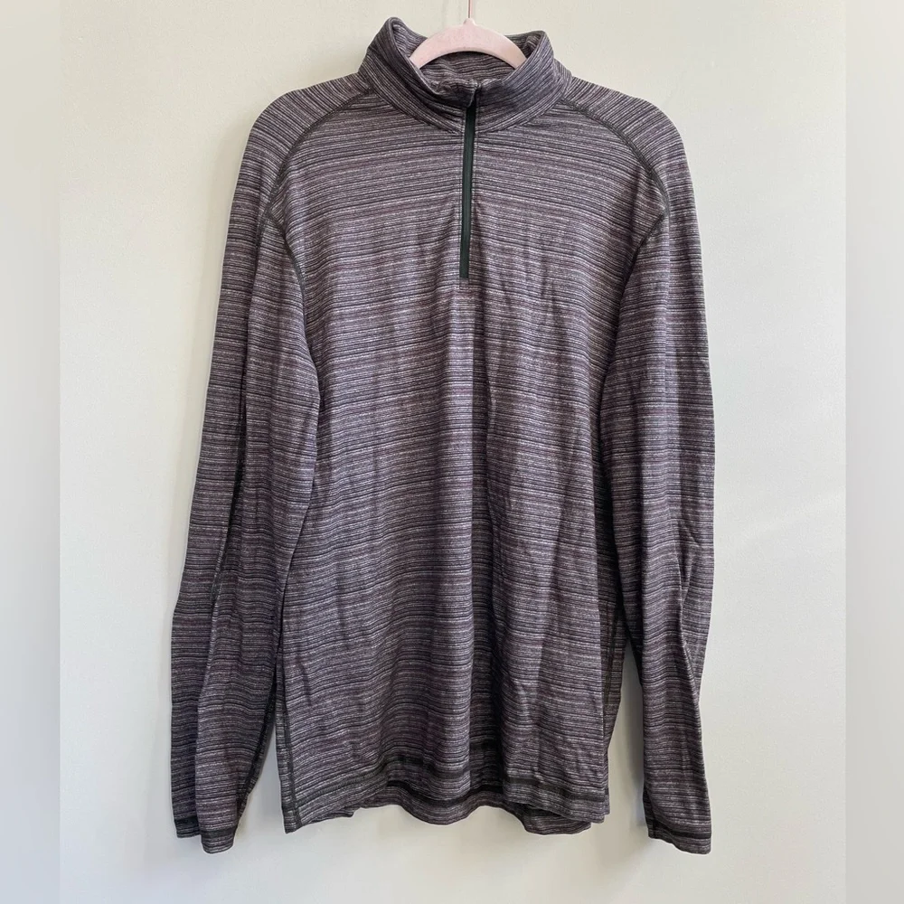 Lululemon Athletica Surge Warm 1/2 Zip Polar Night Stripe